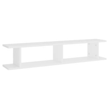 Wall Shelf 2 Pcs - Stylish White Engineered Wood Storage