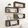  Wall Cube Shelves 4 pcs Brown Oak 60x15x23 cm Engineered Wood Colour brown oak Quantity in Package 4 Number of Pieces 1 