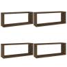 Wall Cube Shelves 4 pcs Brown Oak - Stylish Storage Solution