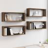 Wall Cube Shelves 4 pcs Brown Oak - Stylish Storage Solution