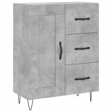 Stylish Highboard in Concrete Grey - 69.5x34x180 cm