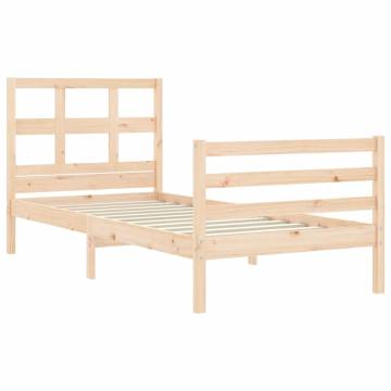 Solid Wood Bed Frame with Headboard 100x200 cm - HIPOMarket