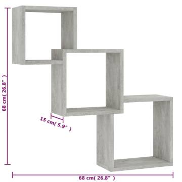 Cube Wall Shelf Concrete Grey - Stylish Storage Solution