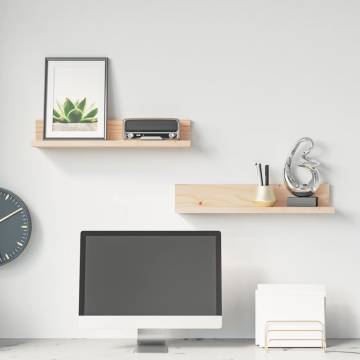 Wall Shelves 2 pcs - Solid Pine Wood | Hipomarket UK