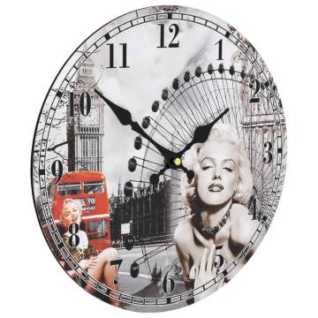 Vintage Wall Clock Marilyn Monroe - Retro 30 cm Decor