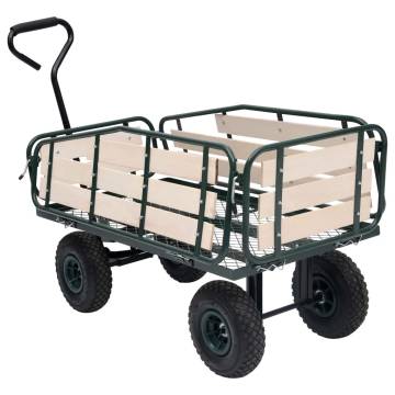 Durable Garden Hand Trolley - Metal & Wood 250 kg Capacity