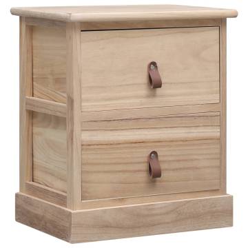 Stylish Paulownia Wood Nightstand - 38x28x45 cm