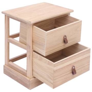 Stylish Paulownia Wood Nightstand - 38x28x45 cm