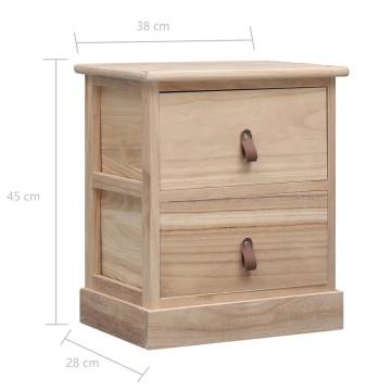 Stylish Paulownia Wood Nightstand - 38x28x45 cm