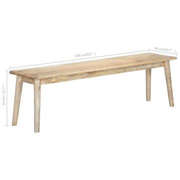 Solid Mango Wood Bench 160 cm - Timeless Home Decor