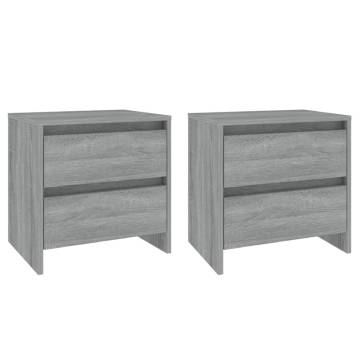 Elegant Grey Sonoma Bedside Cabinets - 2 pcs - Hipomarket