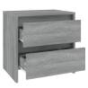 Elegant Grey Sonoma Bedside Cabinets - 2 pcs - Hipomarket