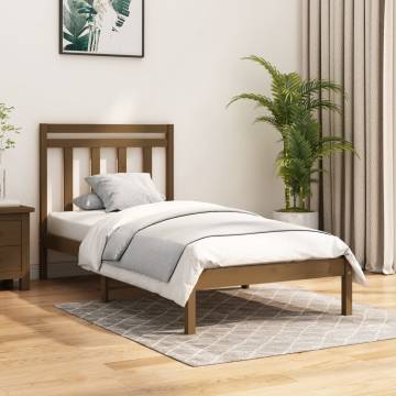 Honey Brown Solid Wood Bed Frame 100x200 cm - Stylish & Durable