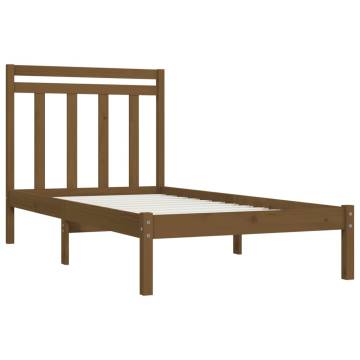 Honey Brown Solid Wood Bed Frame 100x200 cm - Stylish & Durable