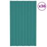  Roof Panels 36 pcs Galvanised Steel Green 80x45 cm Colour green Size 80 x 45 cm Quantity in Package 36 