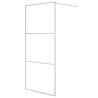 Walk-in Shower Wall Silver 90x195 cm | Clear ESG Glass