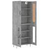 Stylish Highboard in Concrete Grey - 69.5x34x180 cm