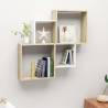  Wall Cube Shelf White and Sonoma Oak 80x15x78.5 cm Engineered Wood Colour white and sonoma oak Quantity in Package 1 Number of Pieces 