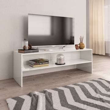 High Gloss White TV Cabinet - Stylish & Sturdy Design