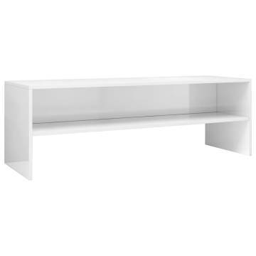 High Gloss White TV Cabinet - Stylish & Sturdy Design