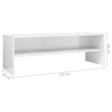 High Gloss White TV Cabinet - Stylish & Sturdy Design