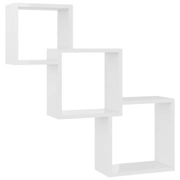 Cube Wall Shelf High Gloss White - Stylish Storage Solution