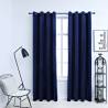 Blackout Curtains with Rings 2 pcs Velvet Dark Blue 140x175 cm Colour dark blue Size 140 x 175 cm Quantity in Package 2 