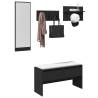  4 Piece Hallway Furniture Set Black Engineered Wood Colour black 