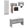 4 Piece Concrete Grey Hallway Furniture Set | Hipomarket UK