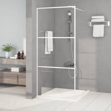 Modern Walk-in Shower Wall White 90x195 cm - ESG Glass