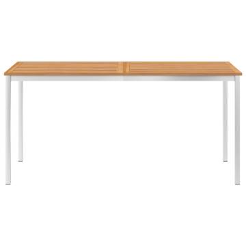 Garden Dining Table 160x80 cm - Solid Teak & Stainless Steel