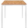 Garden Dining Table 160x80 cm - Solid Teak & Stainless Steel