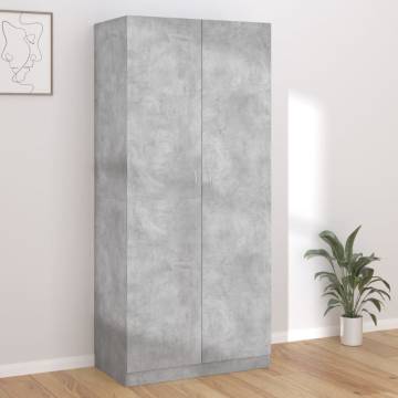 Concrete Grey Wardrobe 90x52x200 cm - Stylish Storage Solution