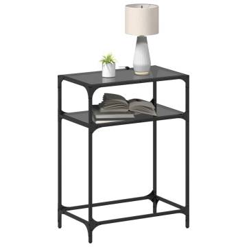 Stylish Black Glass Console Table - 60x35x81 cm Steel