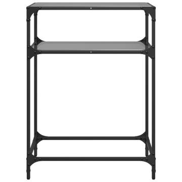 Stylish Black Glass Console Table - 60x35x81 cm Steel