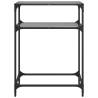 Stylish Black Glass Console Table - 60x35x81 cm Steel