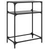 Stylish Black Glass Console Table - 60x35x81 cm Steel