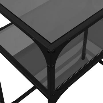 Stylish Black Glass Console Table - 60x35x81 cm Steel