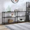  Console Table with Black Glass Top 194.5x30x81 cm Steel Colour black Size 194.5 x 30 x 81 cm Quantity in Package 1 