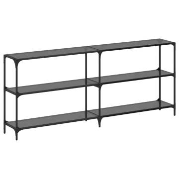 Stylish Console Table with Black Glass Top - 194.5x30x81 cm