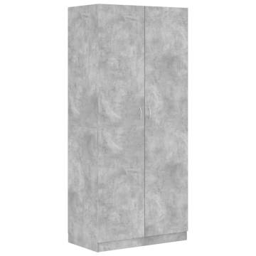 Concrete Grey Wardrobe 90x52x200 cm - Stylish Storage Solution