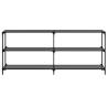 Stylish Console Table with Black Glass Top - 194.5x30x81 cm