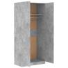 Concrete Grey Wardrobe 90x52x200 cm - Stylish Storage Solution