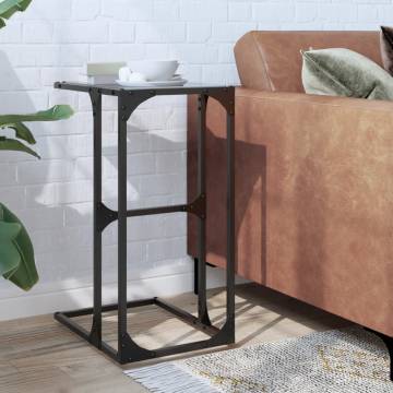 Elegant Side Table with Black Glass & Steel - 40x30x61.5 cm