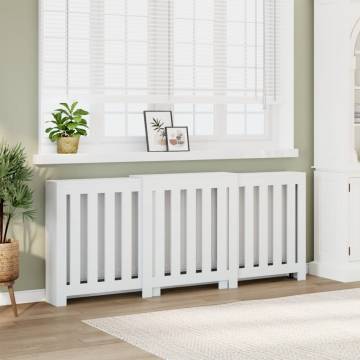 Radiator Cover White - 205x21.5x83.5 cm Engineered Wood