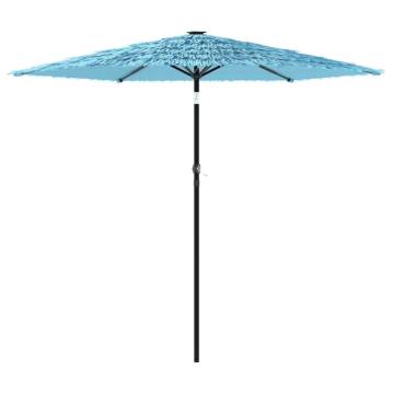 Garden Parasol with Steel Pole - Blue 223x223x213 cm