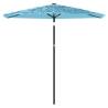 Garden Parasol with Steel Pole - Blue 223x223x213 cm