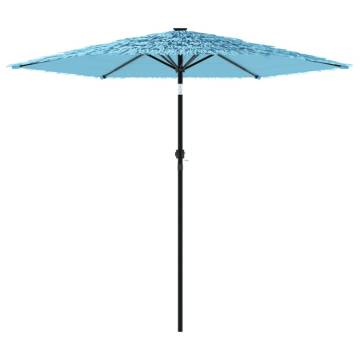 Garden Parasol with Steel Pole - Blue 223x223x213 cm