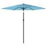 Garden Parasol with Steel Pole - Blue 223x223x213 cm