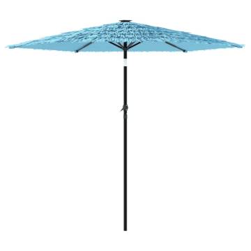 Garden Parasol with Steel Pole - Blue 223x223x213 cm